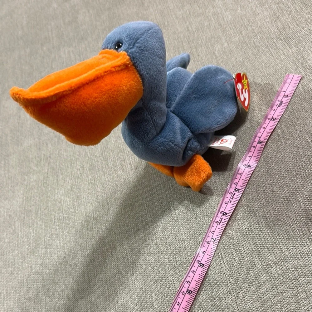 Ty Beanie Baby 1996Scoop Pelican with Orange Beak and Gray Body - Picture 8 of 8